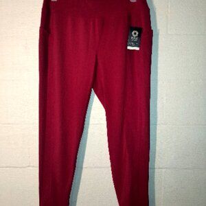NWT Women's Plus Size 2X Leggings R.A.G. brand Red Activewear Athleisure New